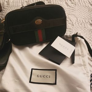 Gucci black Suede Ophidia belt
